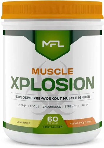 MFL Muscle Xplosion | Pre-entrenamiento | 0 azúcar | endulzado con stevia | totalmente natural | 60 porciones (limonada)