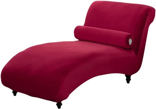 Vista 12 de Funda de terciopelo para tumbona grande sin brazos, funda para tumbona larga y curva, protector de muebles de mascotas, lavable a máquina, funda