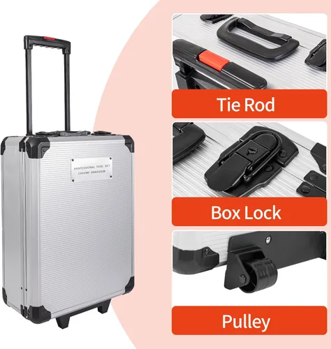 Vista 5 de Conjuntos de herramientas de 346 piezas, juego de taladro eléctrico de 18 V para hombres, kits de herramientas manuales para el hogar DIY, juego