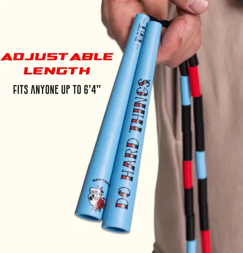 Vista 4 de Elite Jumps - Do Hard Things Edge Beaded Jump Rope - For All Ages - Durable & Lightweight - 10ft Long Adjustable Rope - Tangle-Free - Shatterproof