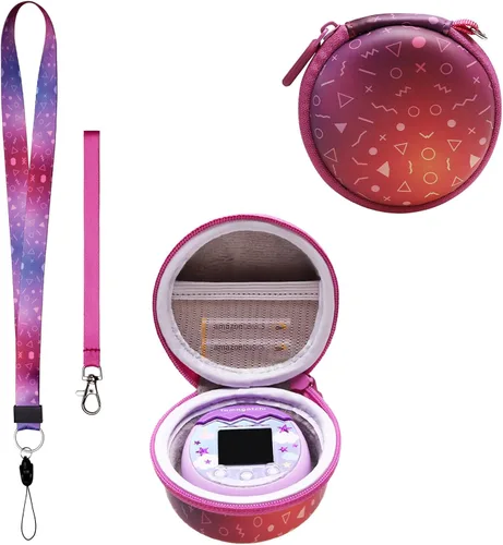 Vista 13 de LTGEM - Funda compatible con Tamagotchi Pix/Original/Nano X/Hello Kitty/Uni, funda protectora de almacenamiento para mascotas electrónicas con Rosa