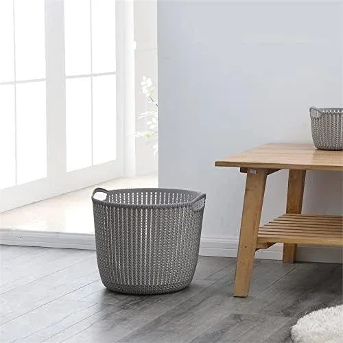 Vista 2 de Cesta de almacenamiento Cesta de lavandería Organizador de almacenamiento, 40 litros, juego de 2, gris