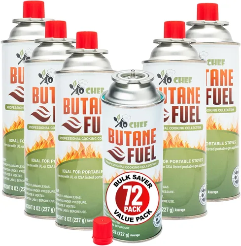Vista 11 de Jo Chef Recipiente de combustible de butano, cilindro de butano de 8 onzas, gas refinado puro para estufa de campamento o soplete de crema Brulee, 2