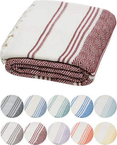 Vista 13 de DEMMEX Organic Diamond - Toalla turca de baño y playa 100% algodón turco certificado Oeko-TEX, ultra suave, de secado rápido, ligera, toalla