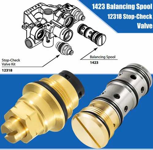 Vista 2 de Yoursme 1423 Bobina de equilibrio 132343 y 12318 Kit de válvula de retención de parada para grifos de bañera y ducha Moen
