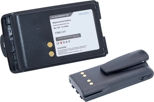 Vista 4 de Batería de repuesto 2 paquetes PMNN4071AR para Mo-torola A6, A8, BPR40, Mag One BPR40, PMNN4071, PMNN4071A, PMNN4071AC, 7.2V 1700mAh con clip