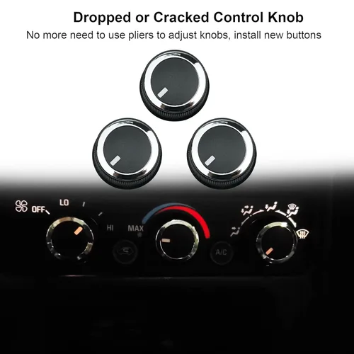 Vista 4 de 84141127 Perilla de control de temperatura CA para Chevrolet Express 2008-2021, apto para GMC Savana 2008-2017, 84793085 3 piezas