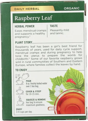 Vista 3 de Rasbperry Leaf Tea - Easy Birth Tea - Un conocido amigo de la mujer - Tés de hierbas orgánicas, hoja de frambuesa, 16 bolsas de té envueltas, 0.85