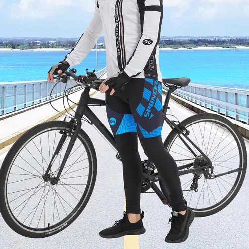 Vista 6 de sponeed - Mallas de ciclismo para hombre, acolchadas, 4D, para ciclismo de carretera