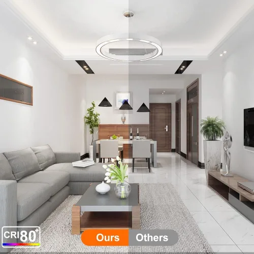 Vista 4 de inShareplus Iluminación empotrable LED de 2 pulgadas, luz regulable de 3 W (equivalente a 35 W), luz blanca diurna de 5000 K, CRI80, lámparas