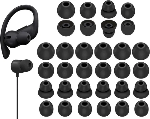 16 pares de almohadillas Powerbeats Pro, 4 tamaños de repuesto suaves y flexibles en la funda para reducir el ruido, auriculares de gel de goma de