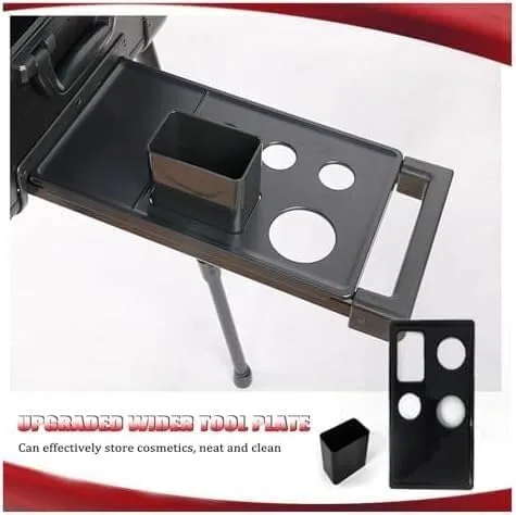 Vista 4 de Maletín De Maquillaje Con Ruedas, Maletín De Maquillaje Iluminado De Aluminio Con Luces Led, Organizador De Maquillaje Profesional, Estuche De