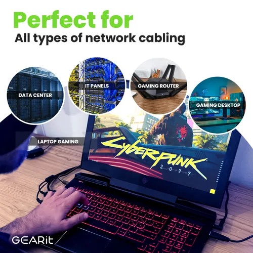Vista 7 de GEARit Cable Ethernet Cat6A (30 pies, negro) SSTP blindado sin enganches de 10 Gbps, cable Ethernet blindado SFTP, 26AWG 4 pares de cables Cat6