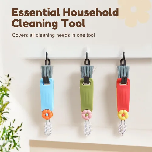 Vista 7 de Mejorado Cepillo de Limpieza de Tapa de Copa 3 en 1, Nuevo Cepillo Limpiador Multifuncional de Tapa 2025, Juego de Cepillo de Limpieza de Grietas
