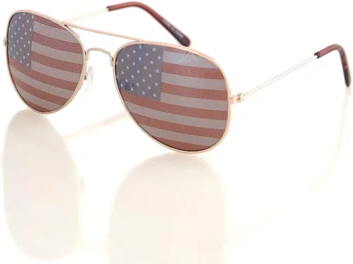 Shaderz Aviator USA America American Flag Gafas de sol Gran accesorio para el 4 de julio