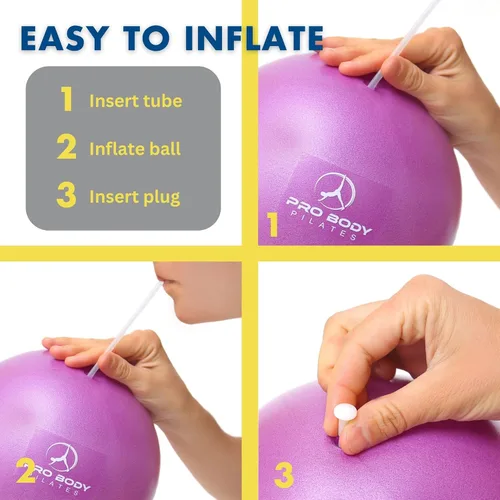 Vista 5 de ProBody Pilates Anillo y mini pelota de ejercicio (2 piezas) – Paquete de círculo mágico y bola de barra para estabilidad, barras, yoga