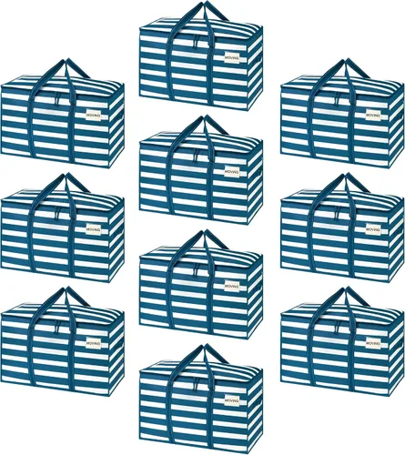 Vista 22 de VENO - Paquete de mudanzas, cajas de almacenamiento para embalaje universitario con tapas alternativas, para dormitorio, extragrande, asas