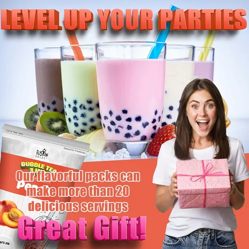 Vista 7 de Fusion Select Bebida en polvo 3 en 1 con sabor a té de leche Boba de 2.2 libras con crema y azúcar, bebida premezclada instantánea para mezclas