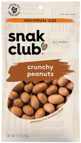 Snak Club Cacahuetes crujientes, 7.5 onzas (paquete de 6)