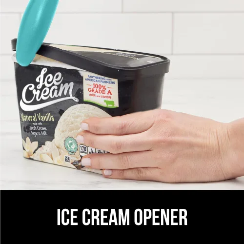 Vista 8 de Cuchara para helado premium de Gorilla Grip, apta para lavavajillas, con un mango de agarre cómodo, diseño resistente y duradero. Herramienta
