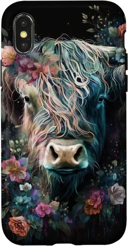 Vista 5 de Western Boho Highland Cow Farmer Cows Lover Case for iPhone 17