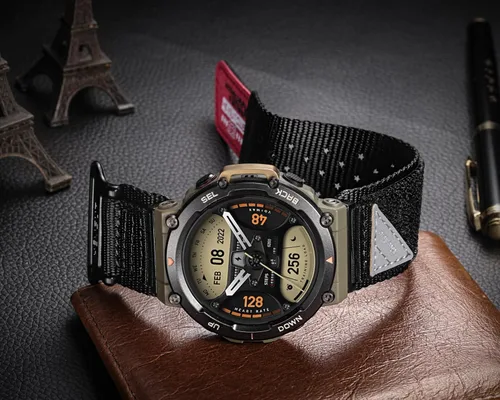 Vista 3 de Watch Bands Compatible with Amazfit T-Rex 2, Millitary Nylon Strap With Hook and Loop Design and Tools included