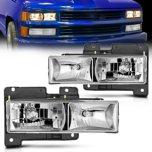 Nilight Conjunto de faros delanteros compatible con 1988 1989 1990 1991 1992 1993 1994 1995 1996 1997 1998 C/K GMC Sierra Blazer Yukon 1994-1999