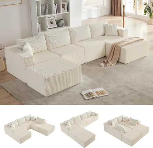 Vista 29 de Weture 95''Modular Sectional Sofa with 1 Chaise and 1 Ottoman, Boneless couches for Living Room Furniture,Comfort U Shaped Sofa， Deep Seat Corner