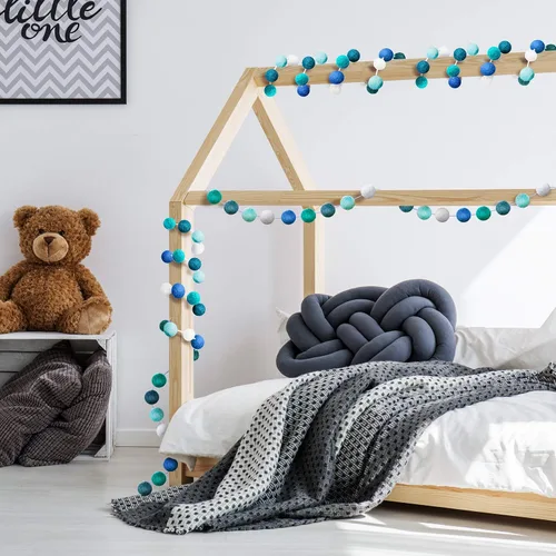 Vista 7 de Boao 2 guirnaldas de bolas de fieltro de lana de invierno de 6.5 pies, 24 bolas de pompones, decoración colgante de Navidad para pared, aula, hogar