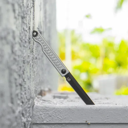 Vista 6 de StatGear Pocket Samurai plegable Tanto Micro Knife - Slipjoint Edition Pequeño cuchillo EDC Mini Gris