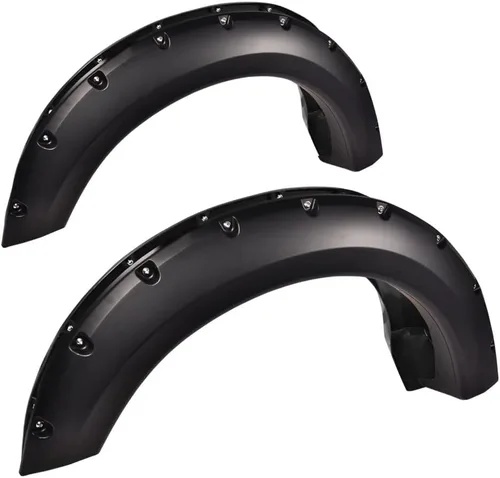 Vista 19 de PIT66 Guardabarros, compatibles con Ford F150 2004-2008 (no para Heritage), juego de 4 bengalas de ruedas estilo texturizado remachadas de bolsillo