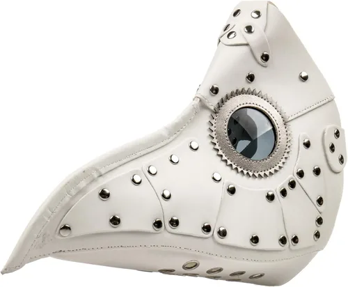 Vista 4 de Máscara de médico, color blanco steampunk