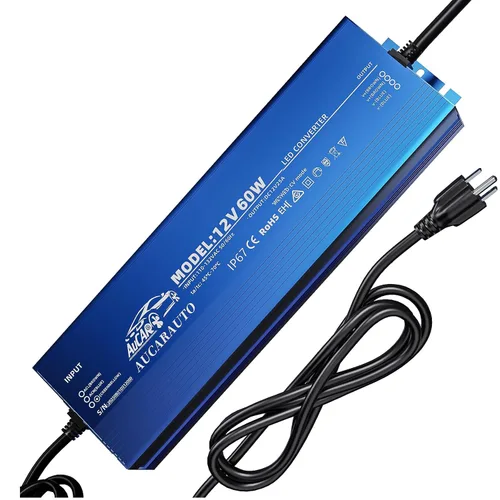 Vista 10 de Controlador LED de 100 vatios, fuente de alimentación impermeable IP67 de 5.91 pies, 110 V-264 V CA a 12 V CC, adaptador de transformador de bajo