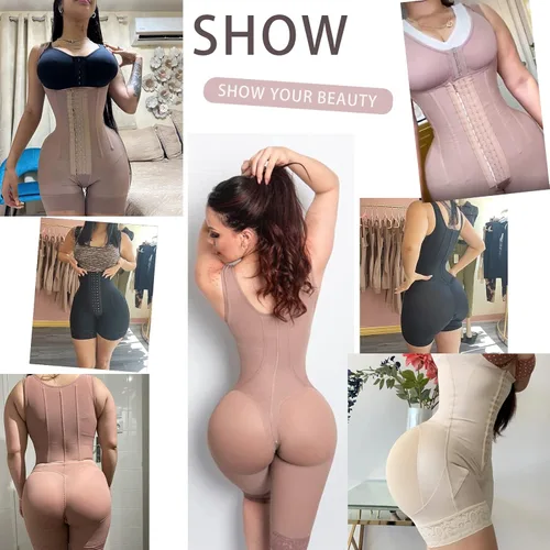 Vista 5 de SHAPSHE Shapewear for Women Tummy Control Fajas Colombianas High Compression Body Shaper 7 steel bone widen strap Bodysuit