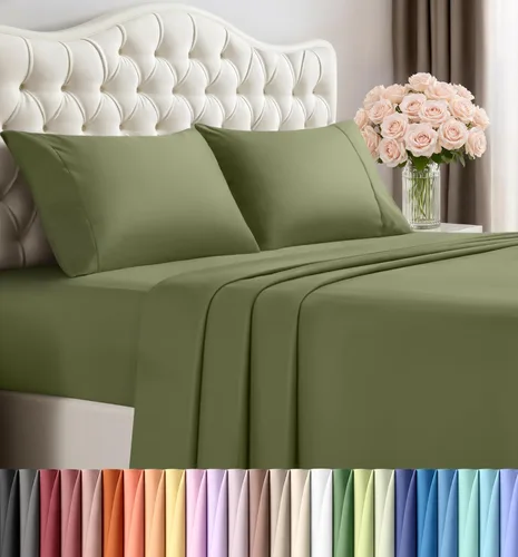 Vista 111 de Utopia Bedding - Juego de sábanas de microfibra cepillada, resistente al encogimiento y a la decoloración, de fácil cuidado, 3 piezas, tamaño Beige