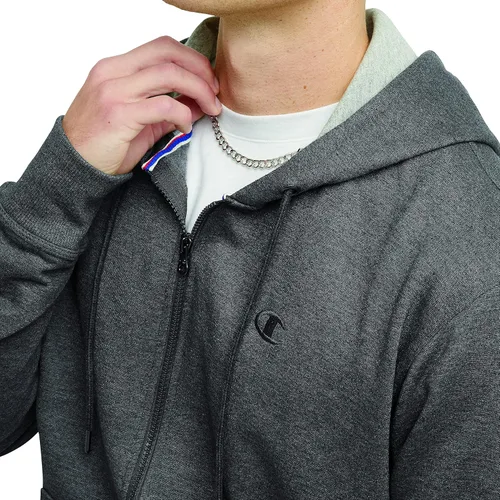 Vista 4 de Champion Powerblend - Sudadera con capucha y cremallera para hombre (regular o grande y para hombres altos)