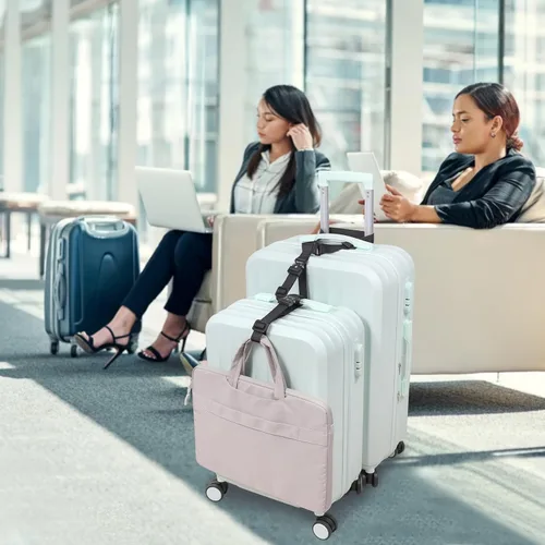 Vista 7 de Vigorport Correas de equipaje, correas de conector de equipaje para maletas, añade una bolsa y conecta tus 2 maletas juntas, correa de equipaje