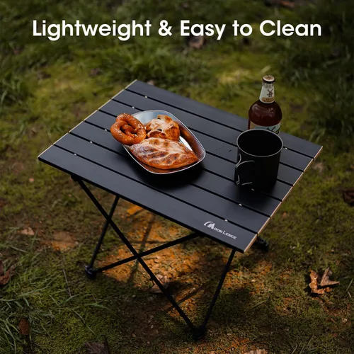 Vista 4 de MOON LENCE Mesa de camping plegable ultraligera, compacta, portátil con bolsa de transporte, para cocinar al aire libre, picnic, campamento, barco