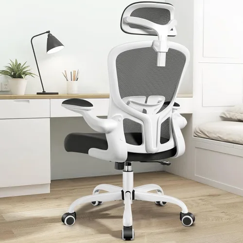Vista 9 de FelixKing - Silla de oficina con reposacabezas, silla de escritorio ergonómica con ruedas, silla giratoria cómoda para tareas con soporte lumbar