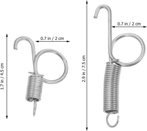 Vista 2 de Housoutil 20pcs Fijo Spring Bird Feeder Hanger Bunny Feeder Metal Coat Hanger Bunny Wire Cage Clips Conejo Spring Cage Ganchos Puerta Gancho