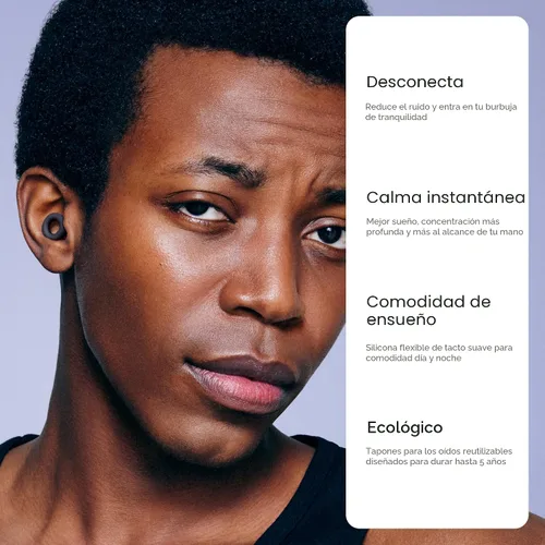 Vista 2 de Loop Quiet 2 Tapones para los oídos – Ultracómodos, reutilizables, reducción de ruido de 24dB (SNR) para dormir, concentración profunda, viajes