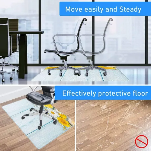 Vista 64 de Teal Hardwood Floor Desk Chair Mat, Painted Wood Board Horizontal Lines Birthdays Easter Holiday Print Backdrop Image, Protects Hardwood Floor Under