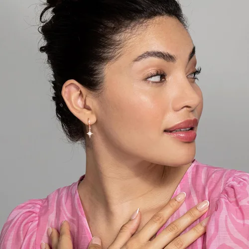 Vista 4 de PAVOI 14K Gold Plated S925 Sterling Silver Post Lightweight DropDangle Huggie Earrings for Women Religious Ornament Cross, Evil Eye, Clover, Celtic