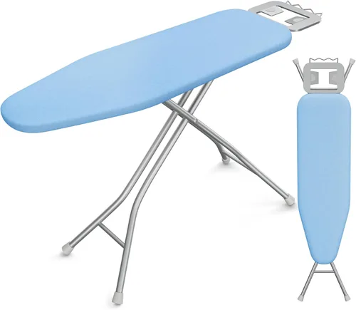 Vista 12 de Yaheetech Tabla de planchar plegable, tabla de planchar resistente con 9 alturas ajustables, cubierta de 4 capas y reposaplancha de seguridad, tabla