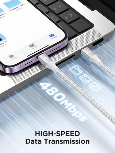 Vista 4 de Cable USB C a Lightning de 10 pies [certificado Apple MFi] Cargador rápido para iPhone USB C, suministro de energía, tipo C a Lightning, cable
