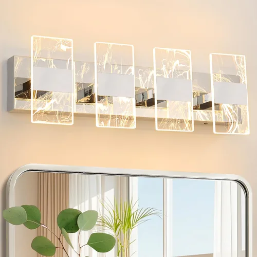 Vista 13 de Luminarias LED Modernas para Baño Regulables, Luz de Tocador Negra de 3 Luces, Luminaria de Iluminación Ajustable 5CCT Luces de Tocador Sobre