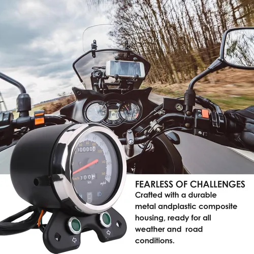 Vista 9 de Velocímetro de motocicleta Medidor de engranajes de pantalla digital universal con odómetro dual
