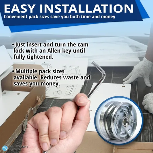Vista 6 de ReplacementScrews Candados de leva para marco de cama compatibles con IKEA Part 114670 (MALM, SONGESAND, BRIMNES) (paquete de 1)
