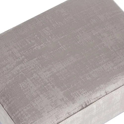 Vista 24 de Adeco 15.4" Small Footstool Ottoman for Footrest, Modern Rectangle Step Stool Extra Seating with Non-Skid Plastic Legs for Living Room, Couch, Brown