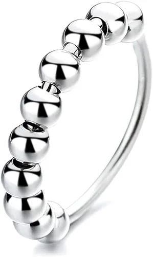 Anillos giratorios simples con múltiples cuentas giratorias, antiansiedad, delicados, alivio del estrés, promesa, anillos de paz, minimalistas,